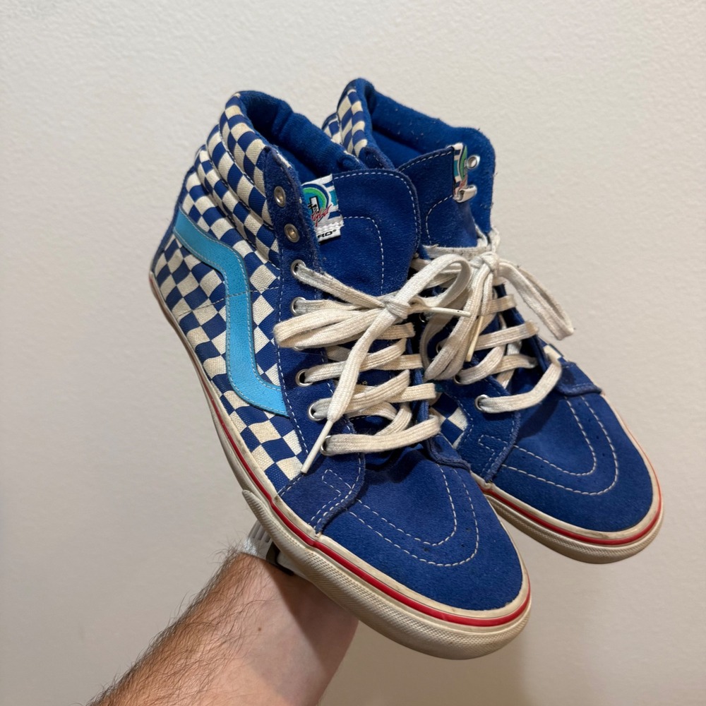 Vans Sk8-Hi Haro Freestyler Blue Checkerboard BMX Shoes Mens 12